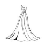 un dibujo de vestido de boda