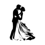 Dibujo de un hombre y una mujer recien casados